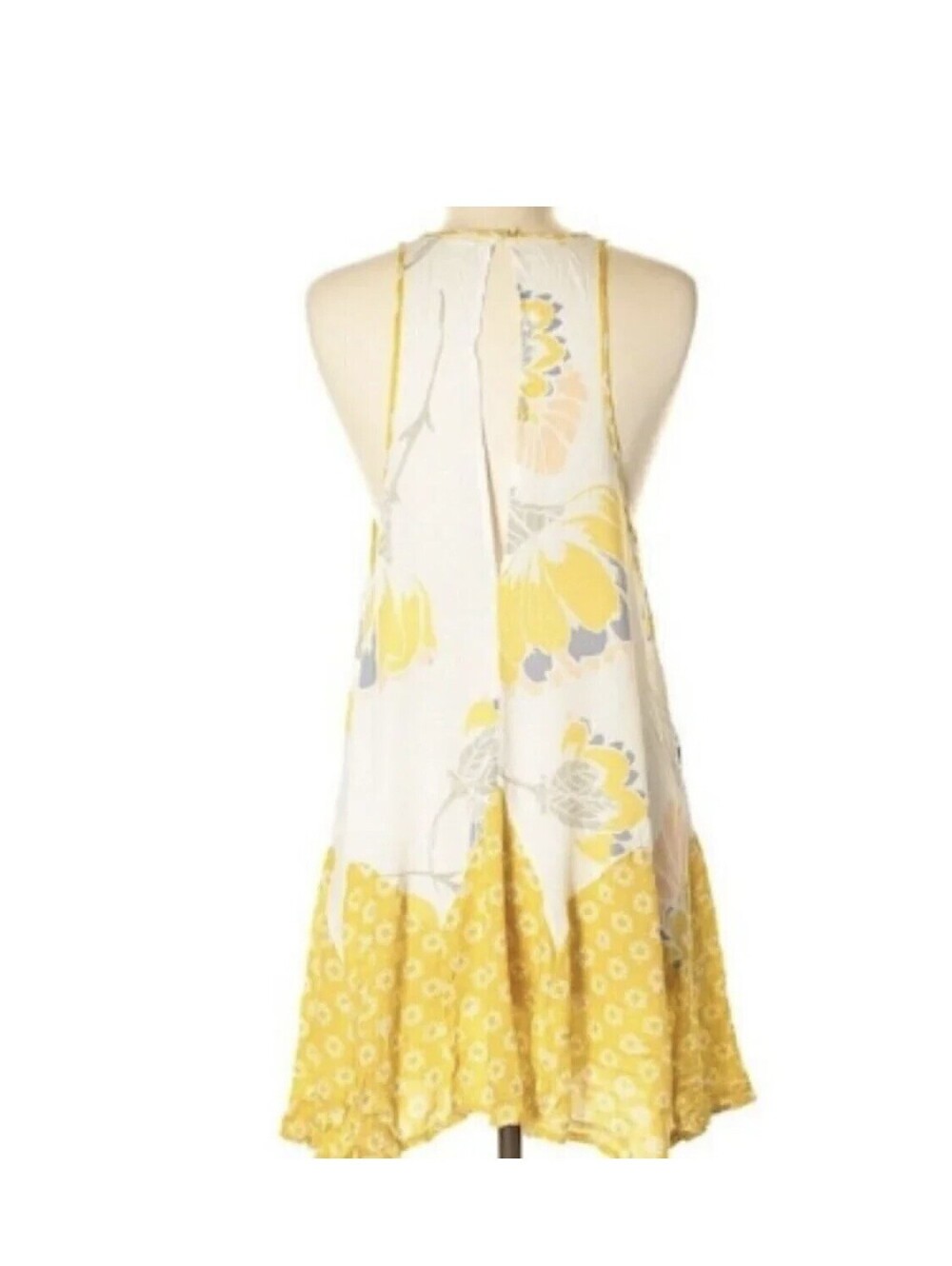 Free People Someone Like You Slip Dress Womens XS Yellow Floral Boho Festival